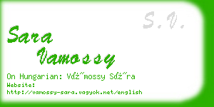 sara vamossy business card